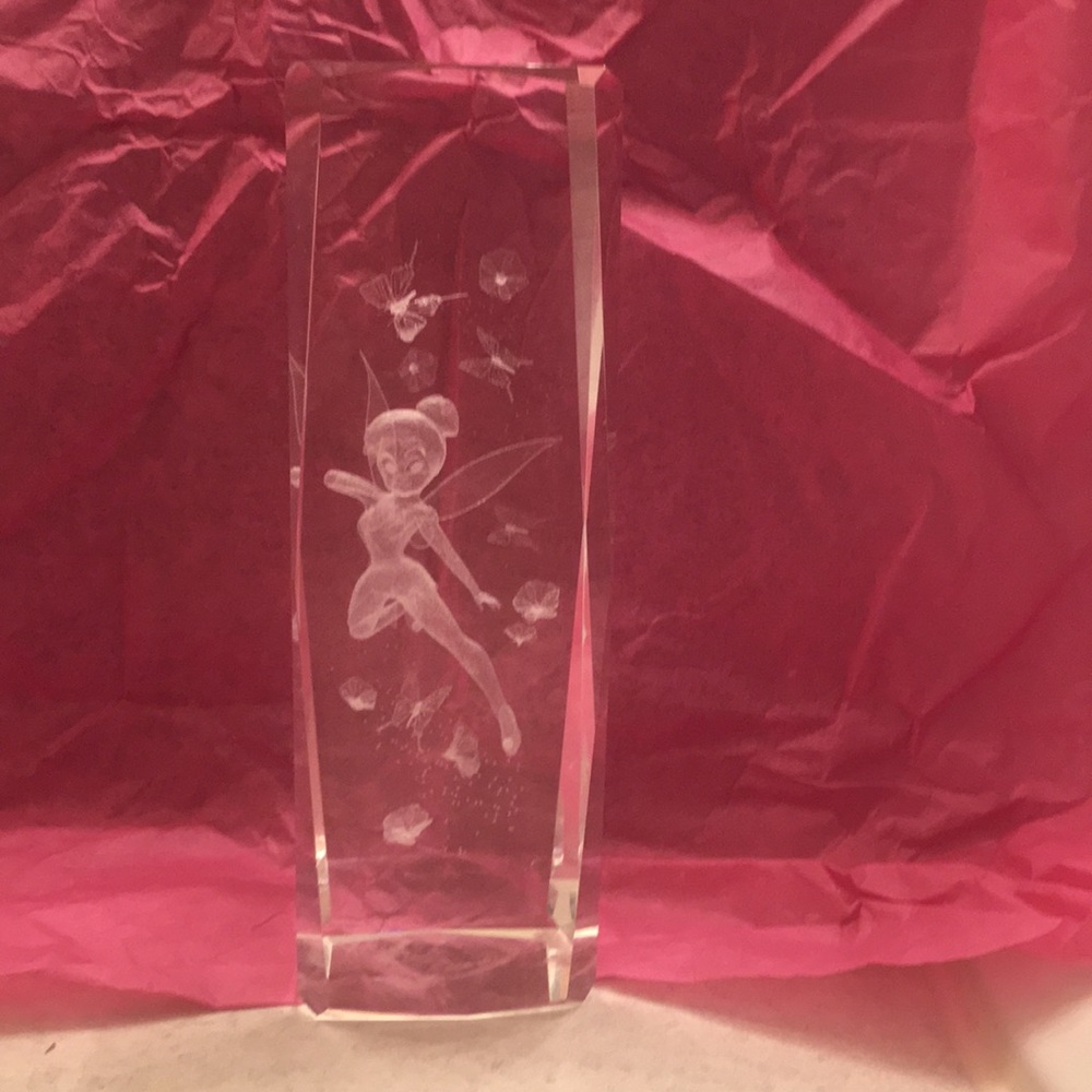 Disney Tinkerbell 3D Laser Etched Crystal Cube